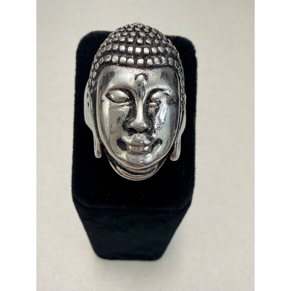 Unbranded Other - Stainless Steel Buddha Head Ring Meditation Spiritual Style Size 13.5